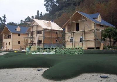 大邑中鐵二局木別墅酒店施工進(jìn)行中